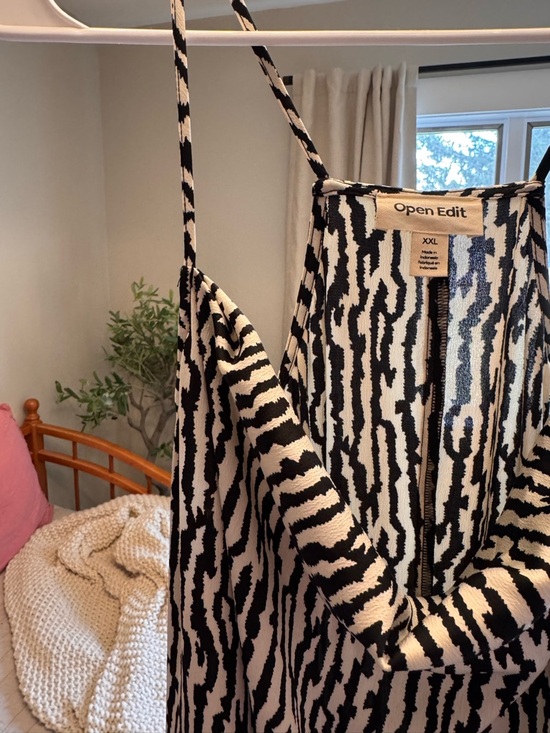 Monochrome Cowl Neck Midi Slip Dress - Black & White - Picture 2 of 3